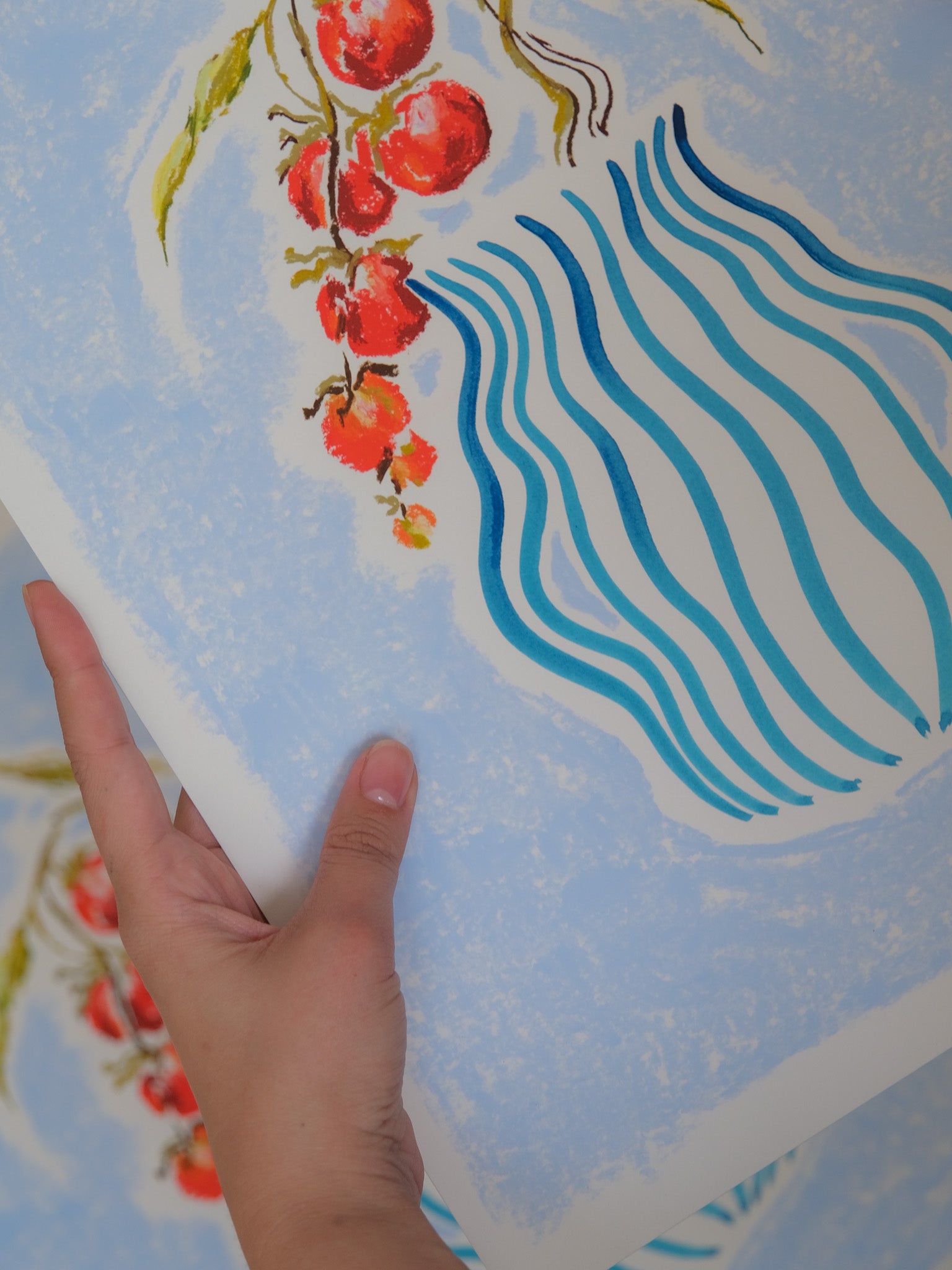 arrangement of tomatoes art print detail on fine art paper
