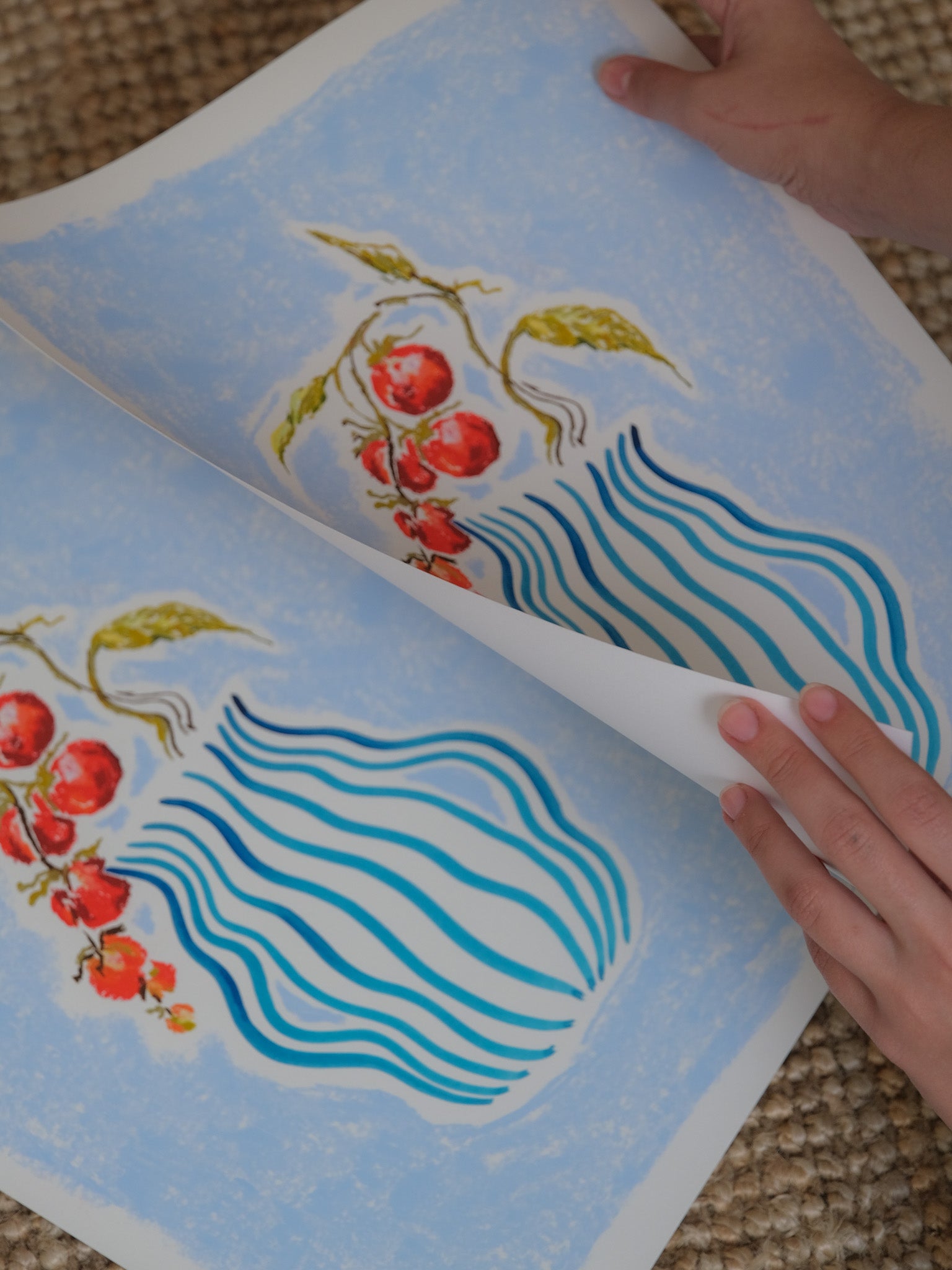 arrangement of tomatoes poster in minimalist home decor
